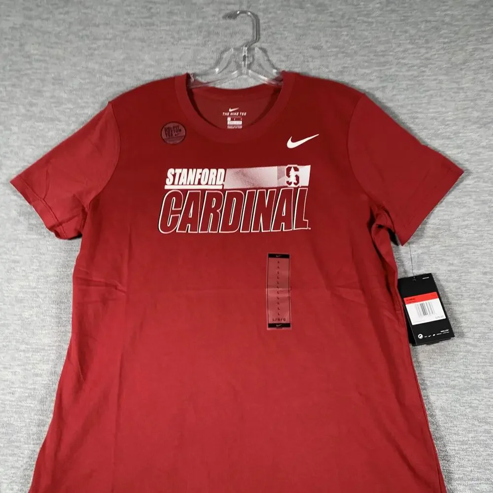 Stanford Cardinal Shirt Womens Large Red NCAA Football Nike Dri Fit Tee